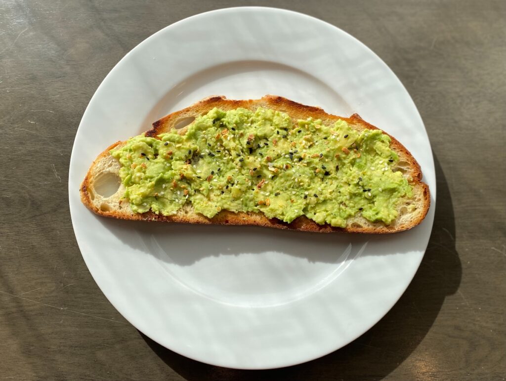 avocado toast on plate