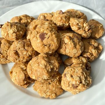 plate of oatmeal chocolate chip cookies