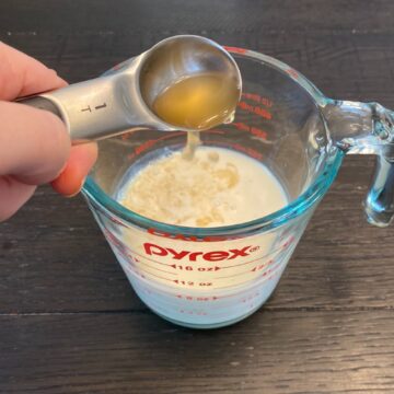 vinegar pouring into milk