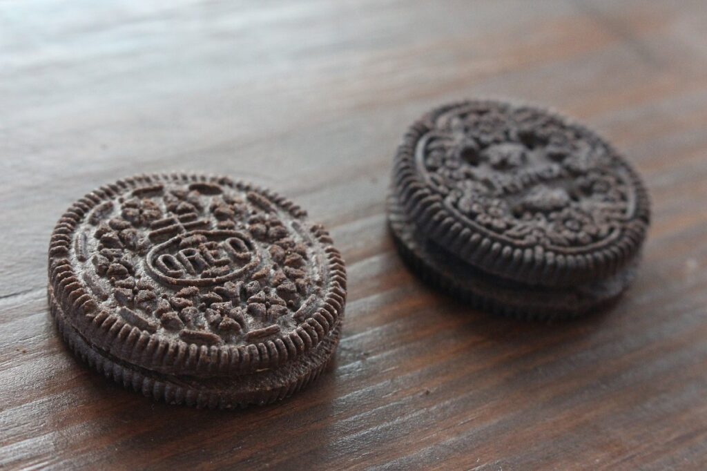 two oreos on a table