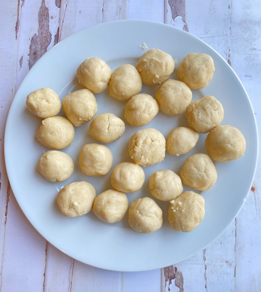 lemon cookie dough balls on plate