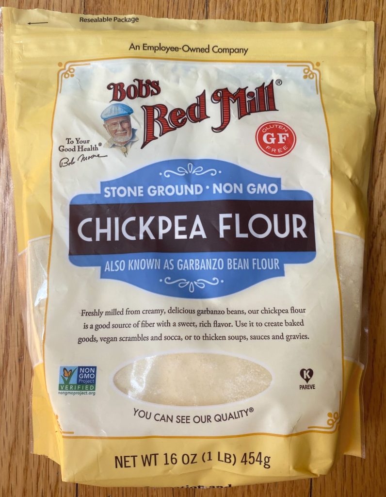 package of chickpea flour.