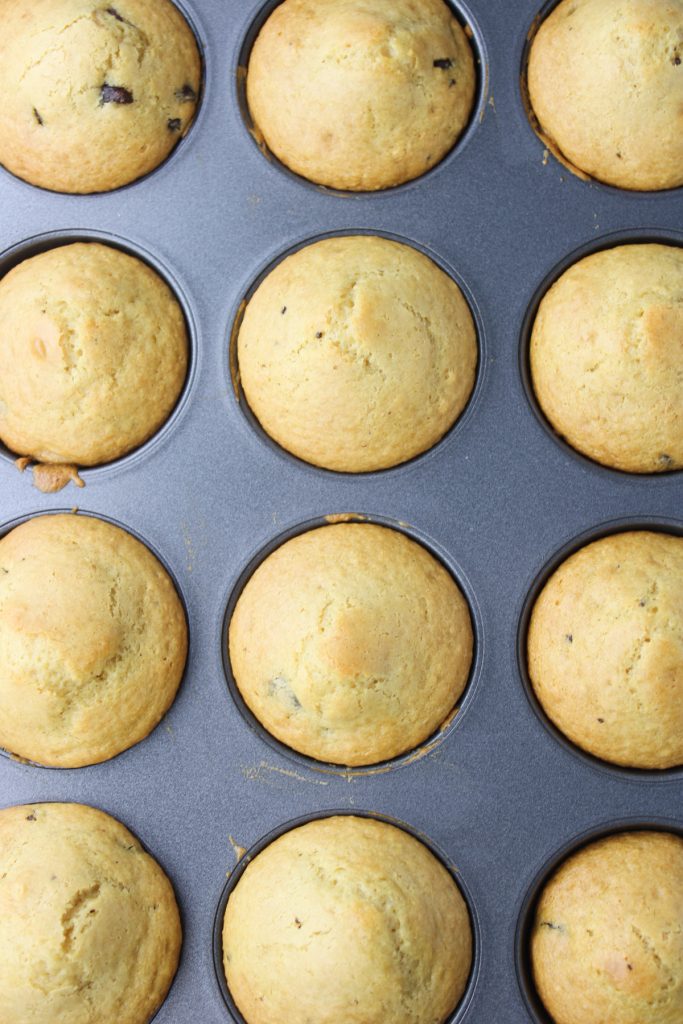 Baked muffins in the tin.