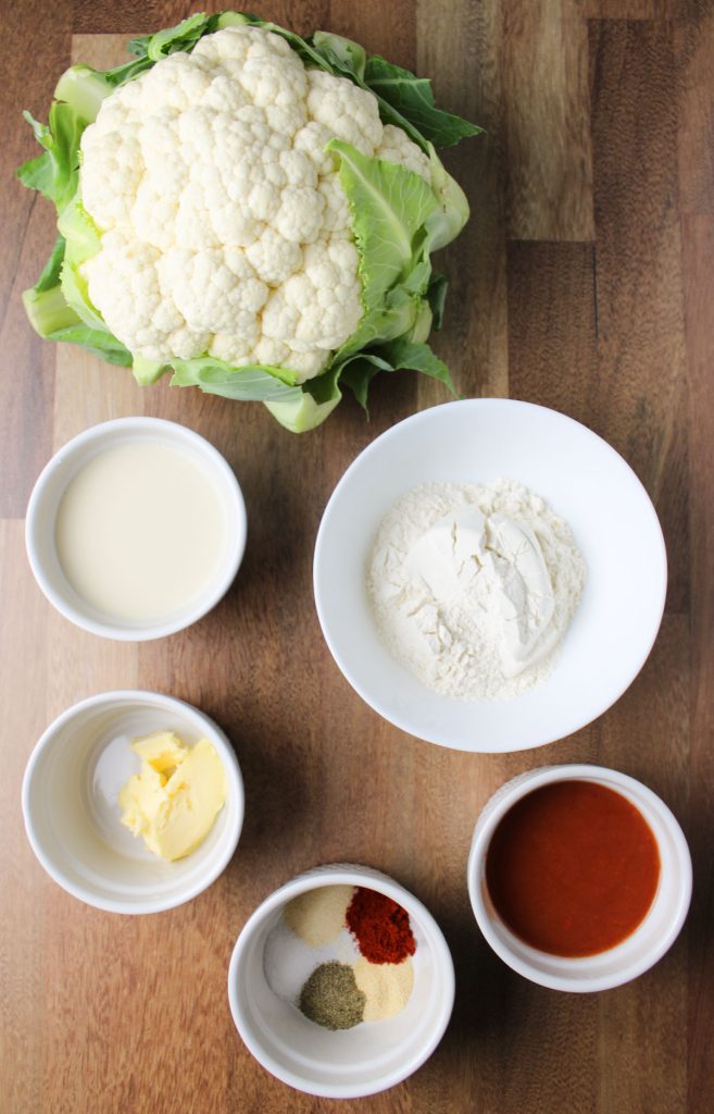 Buffalo cauliflower ingredients.