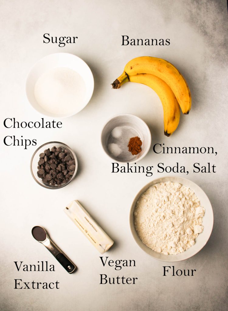 Banana cookie ingredients.
