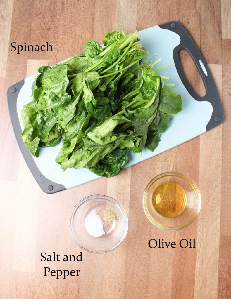 Air fryer spinach ingredients.